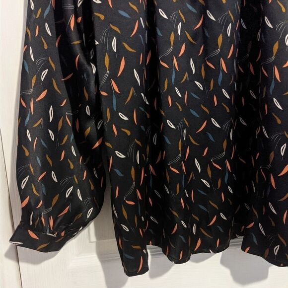 Tucker Long Sleeve Polo Blouse Space Cake Silk Top - Picture 6 of 10